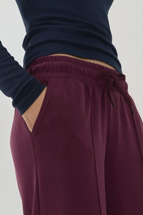 Rippendetaillierte Weiche Weite Hose - Image 2