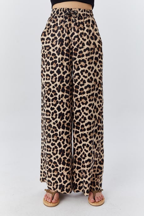 Hochwaisted, Leopardenmuster, Weitbeinige Hose - Image 4