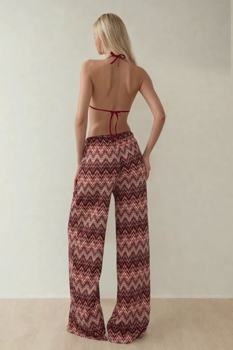 Weite Beinhosen aus buntem Strick - Image 6