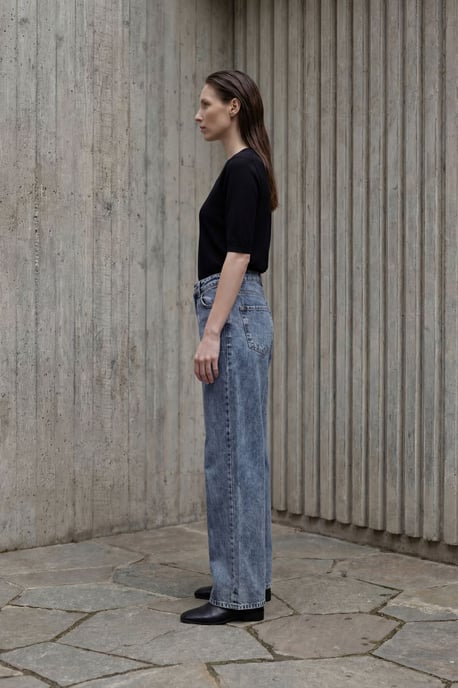 Hochtaillierte gerade Denim-Jeans - Image 3