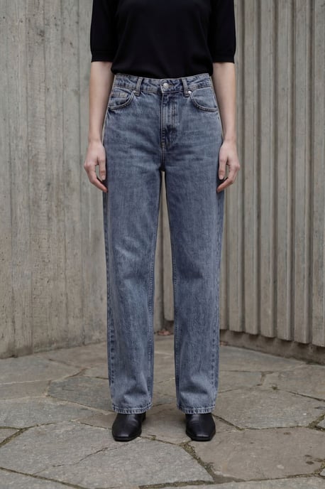 Hochtaillierte gerade Denim-Jeans - Image 4