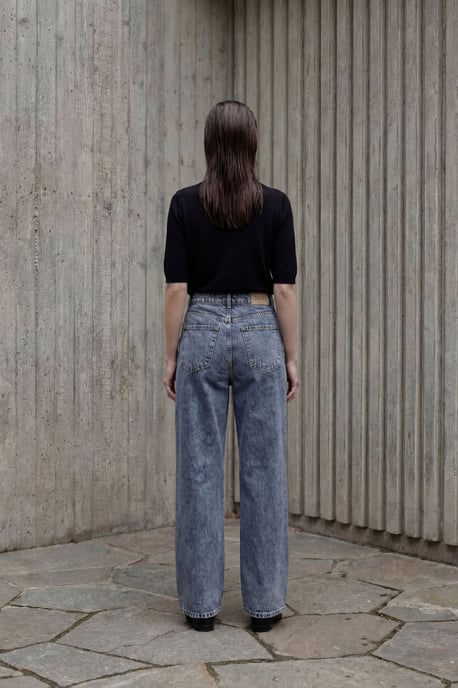 Hochtaillierte gerade Denim-Jeans - Image 5