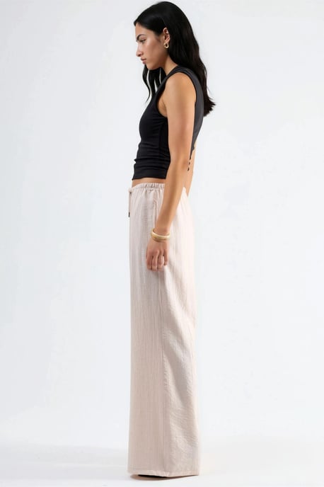 Weite Beinform Hose mit Kordelzug und Taschen - Image 3