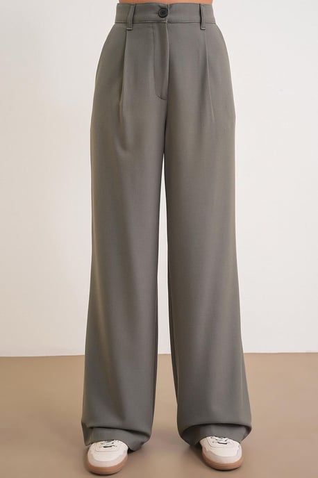 Hochtaillierte Palazzo-Hosen mit Taschen - Image 3