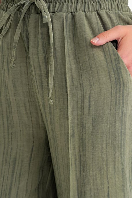Hochtaillierte Texturierte Weite Hose - Image 5