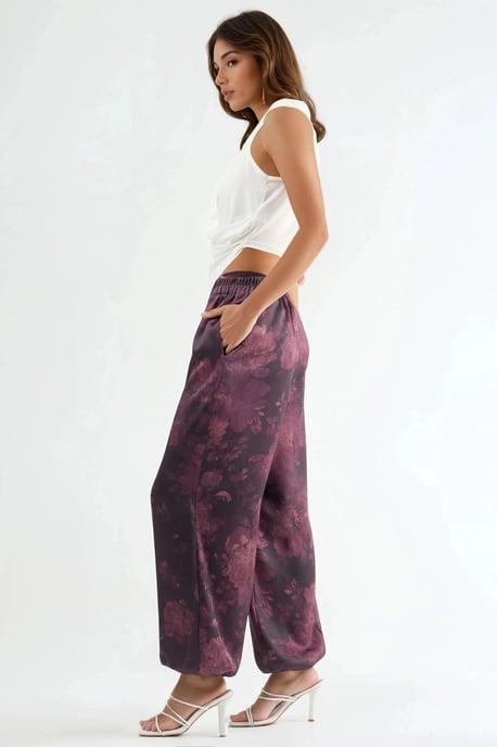 Mustered Baggy Fit Elastische Hosen mit Taschen - Image 2