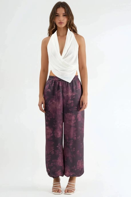 Mustered Baggy Fit Elastische Hosen mit Taschen - Image 6