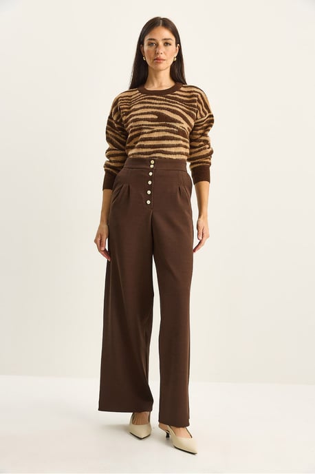 Hochtaillierte weite Palazzo-Hose - Image 3