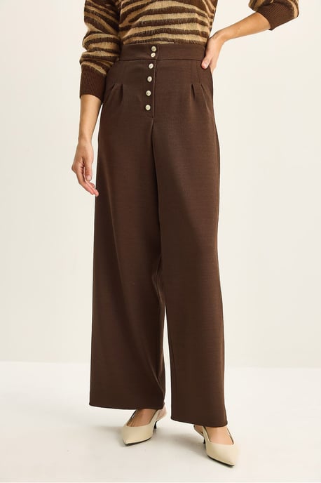 Hochtaillierte weite Palazzo-Hose - Image 5