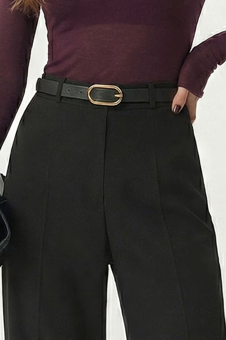 Hoch geschnittene weit geschnittene Hose mit Gürtel - Image 3