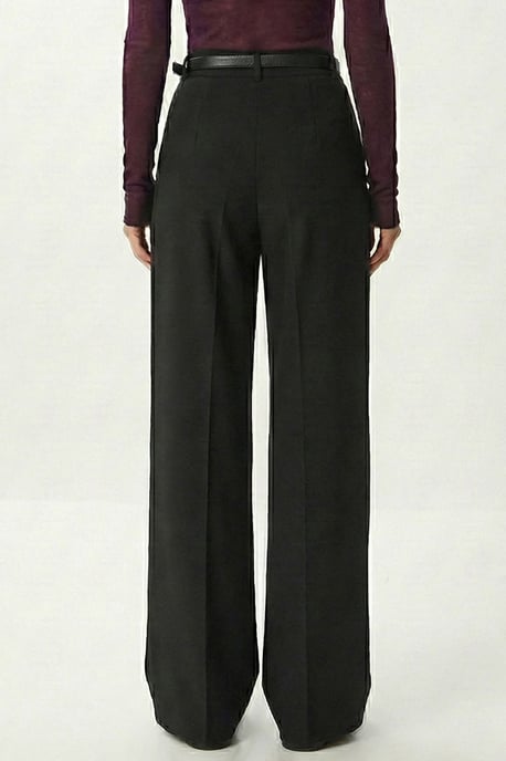 Hoch geschnittene weit geschnittene Hose mit Gürtel - Image 4