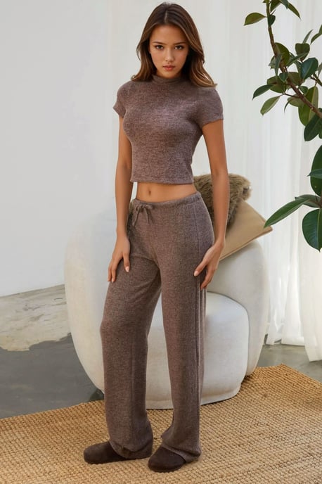 Weiche strukturierten Strickhosen mit Bändern - Image 6