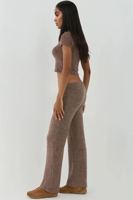 Elastischer Bund Weiche Strickhose mit Textur - Image 4