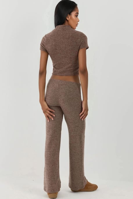 Elastischer Bund Weiche Strickhose mit Textur - Image 5