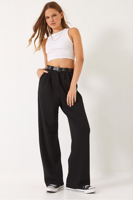 Bundfaltenweite Strickhose - Image 1