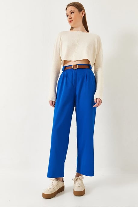 Hosen mit weitem Bein und Gürtel - Image 1