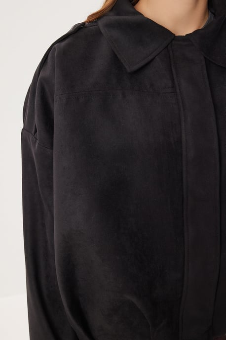 Wildleder Bomberjacke mit Reißverschluss - Image 5