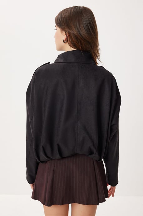 Wildleder Bomberjacke mit Reißverschluss - Image 6