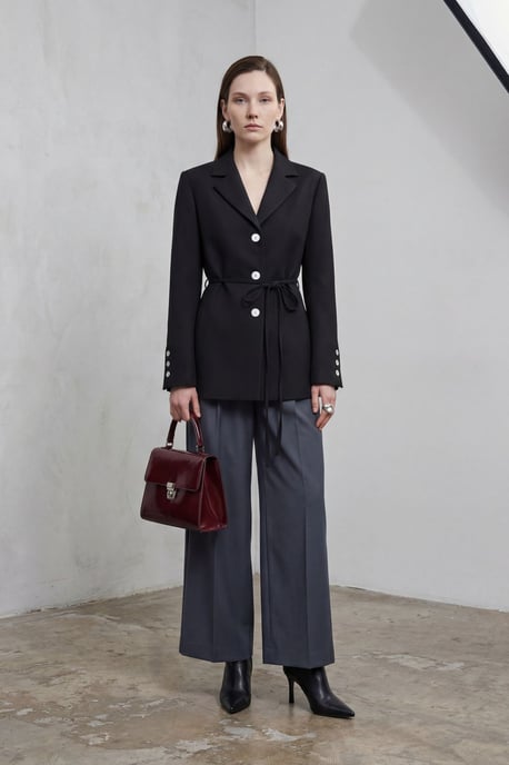 Blazerjacke mit Bindeband aus Krepp - Image 3