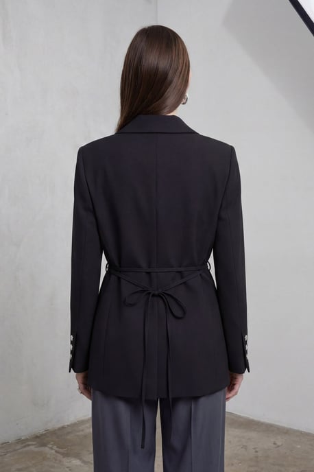 Blazerjacke mit Bindeband aus Krepp - Image 5