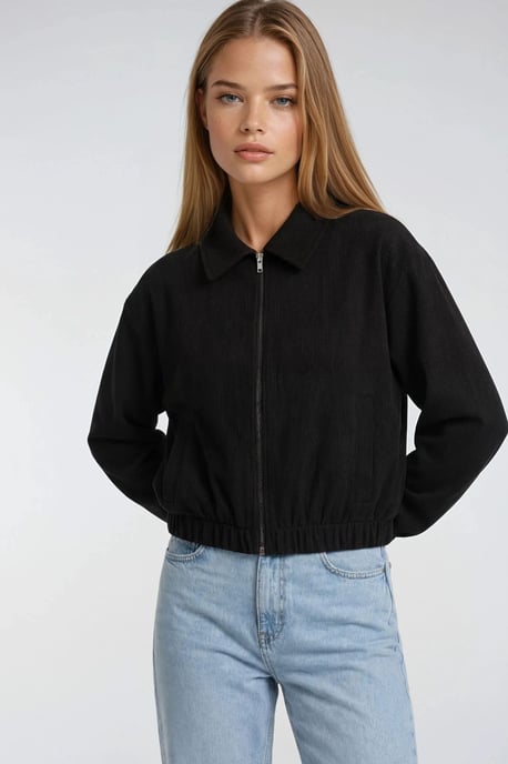 Lässig geschnittene Reißverschlussjacke mit Taschen - Image 1