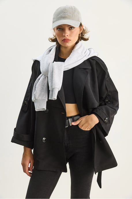 Knopfverzierter Midi-Trenchcoat - Image 2