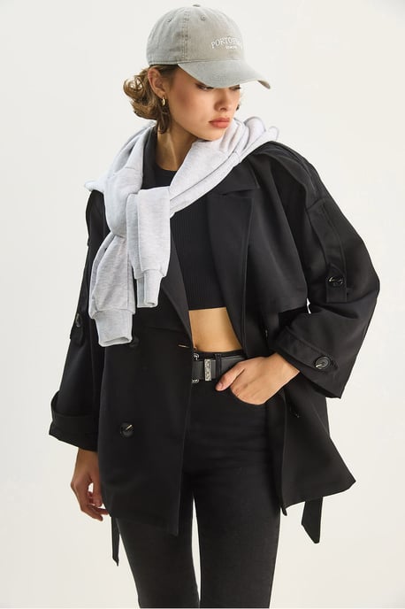 Knopfverzierter Midi-Trenchcoat - Image 3