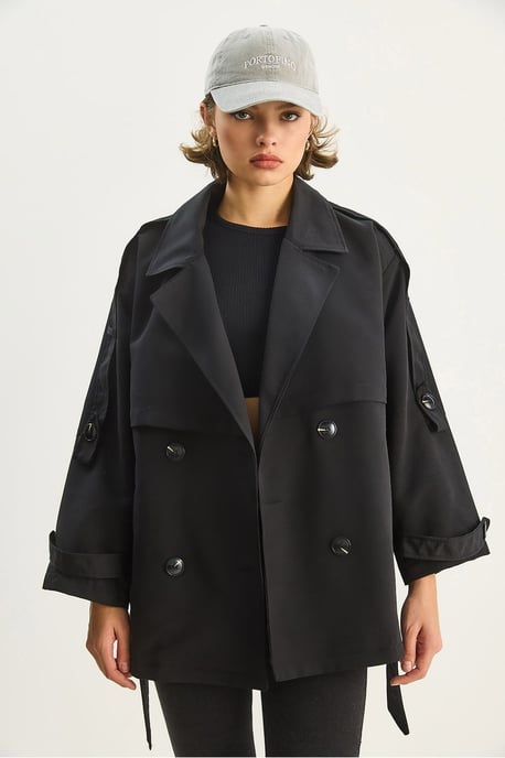 Knopfverzierter Midi-Trenchcoat - Image 4