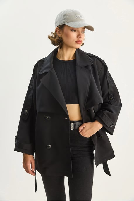 Knopfverzierter Midi-Trenchcoat - Image 5