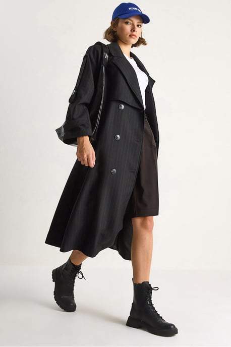 Baumwoll-Midi-Trenchcoat mit doppelter Knopfleiste - Image 1