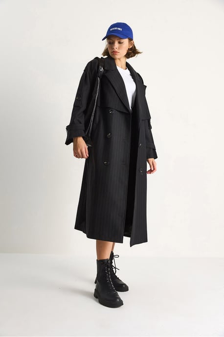 Baumwoll-Midi-Trenchcoat mit doppelter Knopfleiste - Image 2
