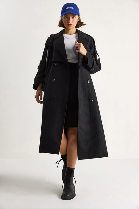 Baumwoll-Midi-Trenchcoat mit doppelter Knopfleiste - Image 3
