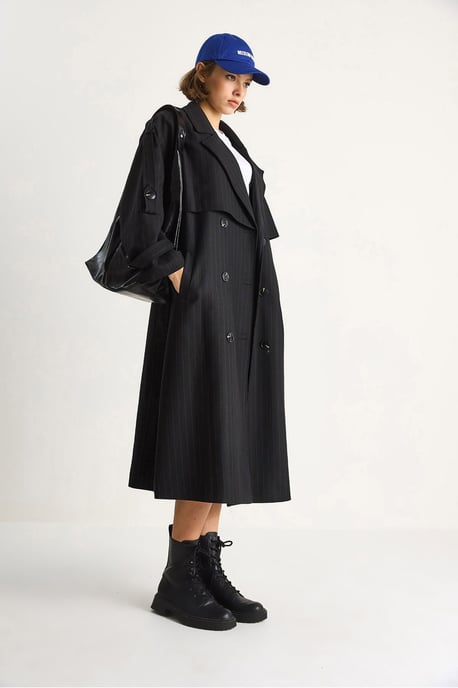 Baumwoll-Midi-Trenchcoat mit doppelter Knopfleiste - Image 4