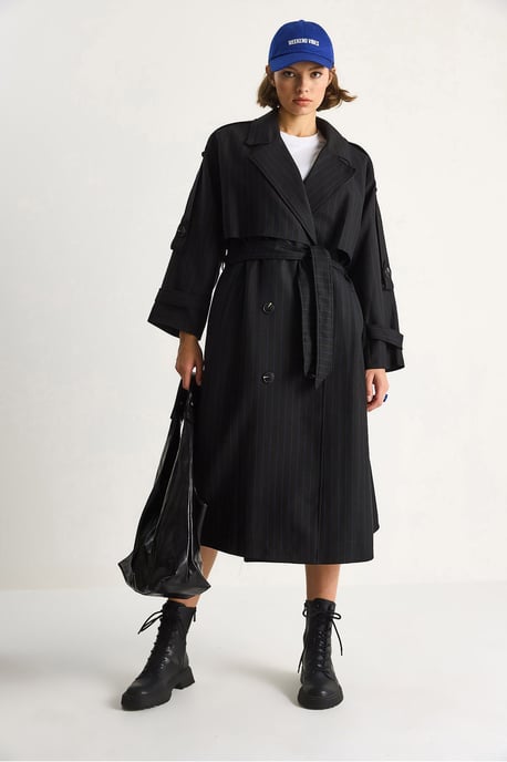 Baumwoll-Midi-Trenchcoat mit doppelter Knopfleiste - Image 5