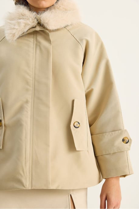 Reißverschlussjacke mit Kunstfellkragen - Image 6