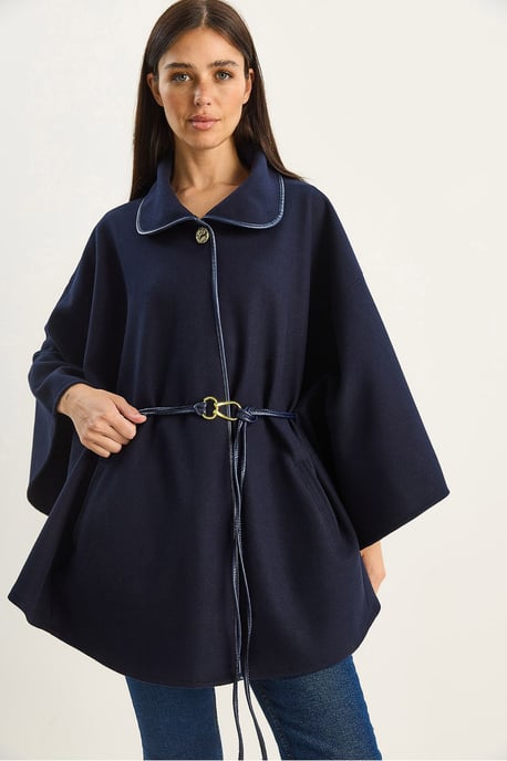 Oversized Texturierter Wollmischung-Mantel mit Reverskragen - Image 1