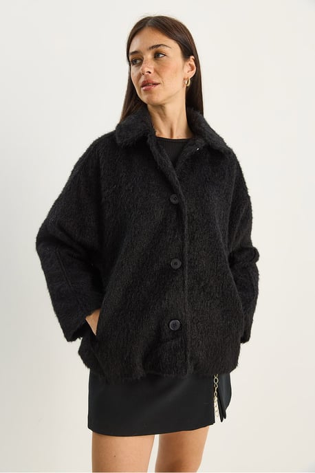 Übergroße Plüschjacke mit Knopfverschluss - Image 5