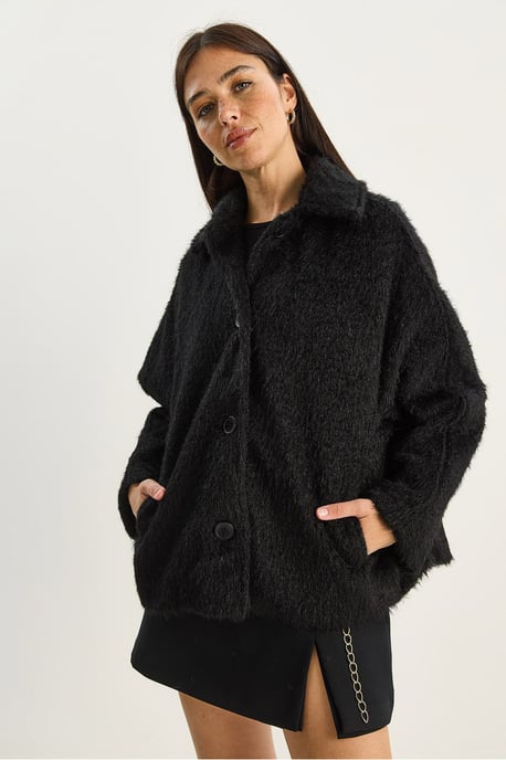 Übergroße Plüschjacke mit Knopfverschluss - Image 6