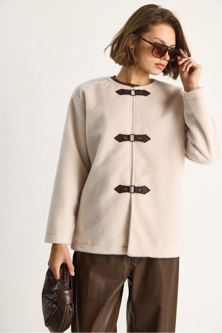 Strukturiertes Gabardine-Übergangsjacke mit Reverskragen - Image 2