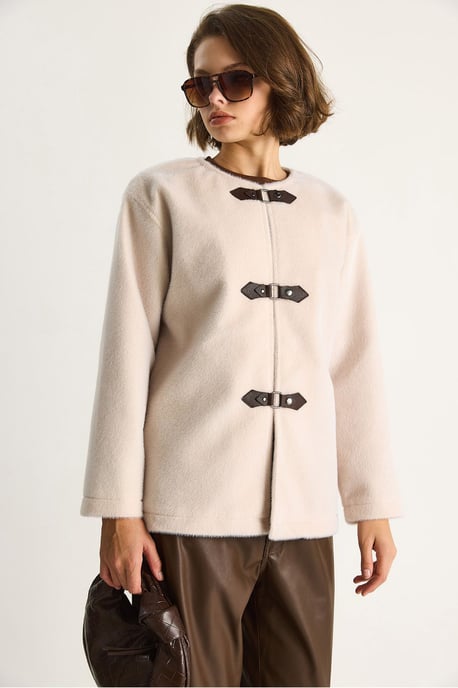 Strukturiertes Gabardine-Übergangsjacke mit Reverskragen - Image 3