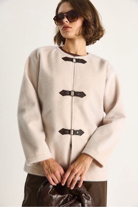 Strukturiertes Gabardine-Übergangsjacke mit Reverskragen - Image 4