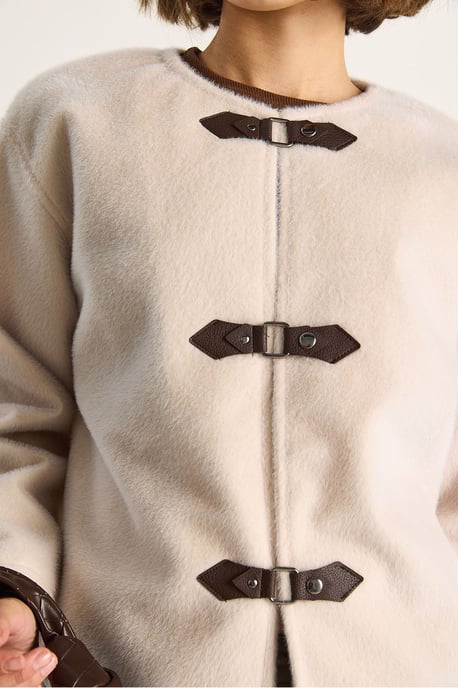 Strukturiertes Gabardine-Übergangsjacke mit Reverskragen - Image 5