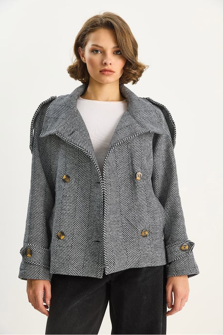 Lässige Passform Jacke mit Knopfverschluss - Image 4
