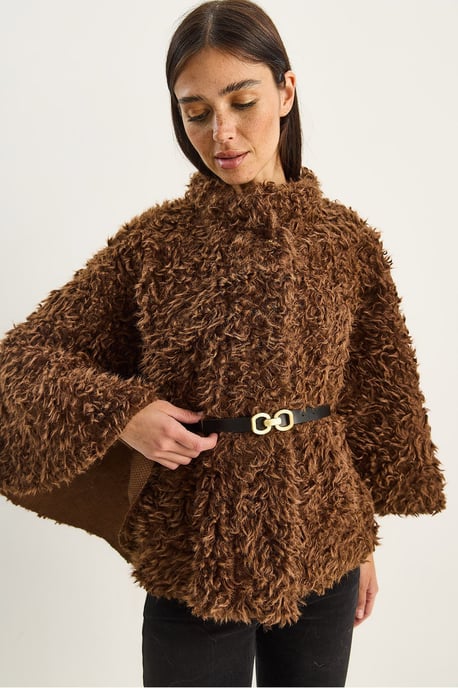 Übergrößen Plüschmantel mit Jackenkragen - Image 4