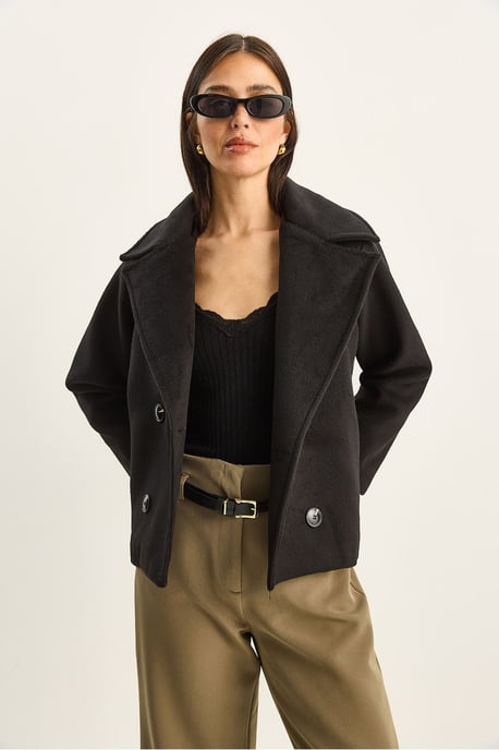 Dicker Plüsch Oversize Knopfjacket - Image 2