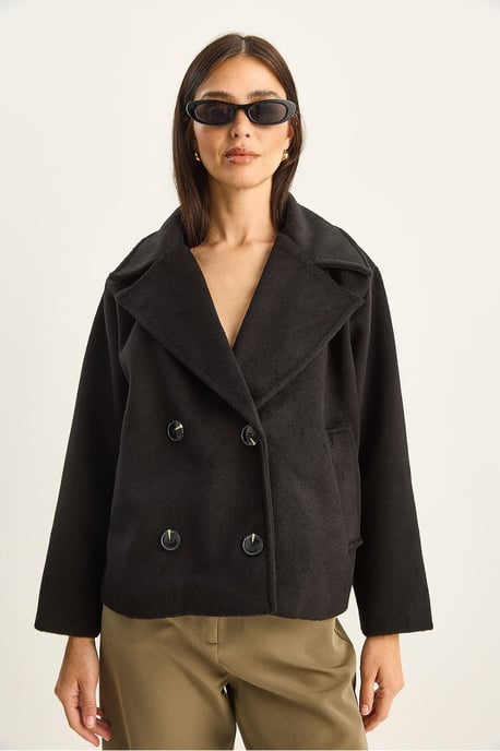 Dicker Plüsch Oversize Knopfjacket - Image 4