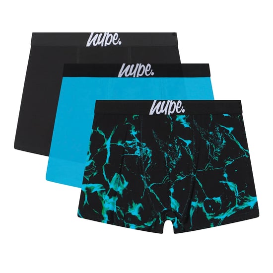 3er Pack Jungen Boxershorts Schwarz, Türkis & Pool-Print Weiche Atmungsaktive Unterwäsche - Image 1