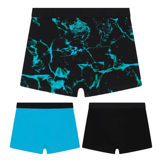 3er Pack Jungen Boxershorts Schwarz, Türkis & Pool-Print Weiche Atmungsaktive Unterwäsche - Image 2