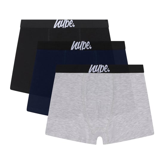 3er-Pack Jungen Boxershorts Schwarz, Grau & Marineblau Weiche Atmungsaktive Unterwäsche - Image 1