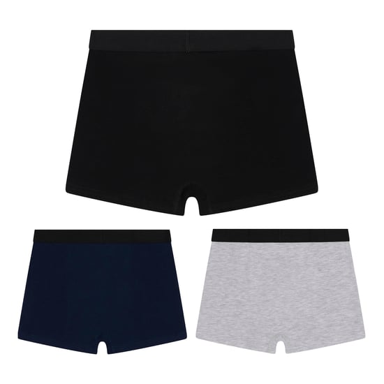 3er-Pack Jungen Boxershorts Schwarz, Grau & Marineblau Weiche Atmungsaktive Unterwäsche - Image 2